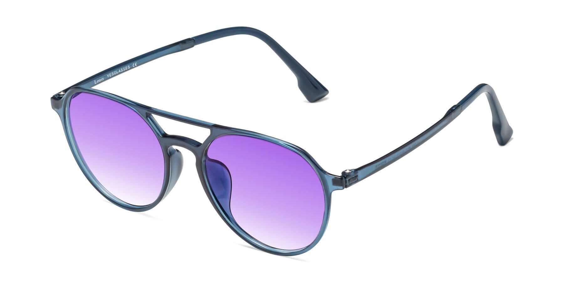 Angle of Louis in Blue with Purple Gradient Lenses