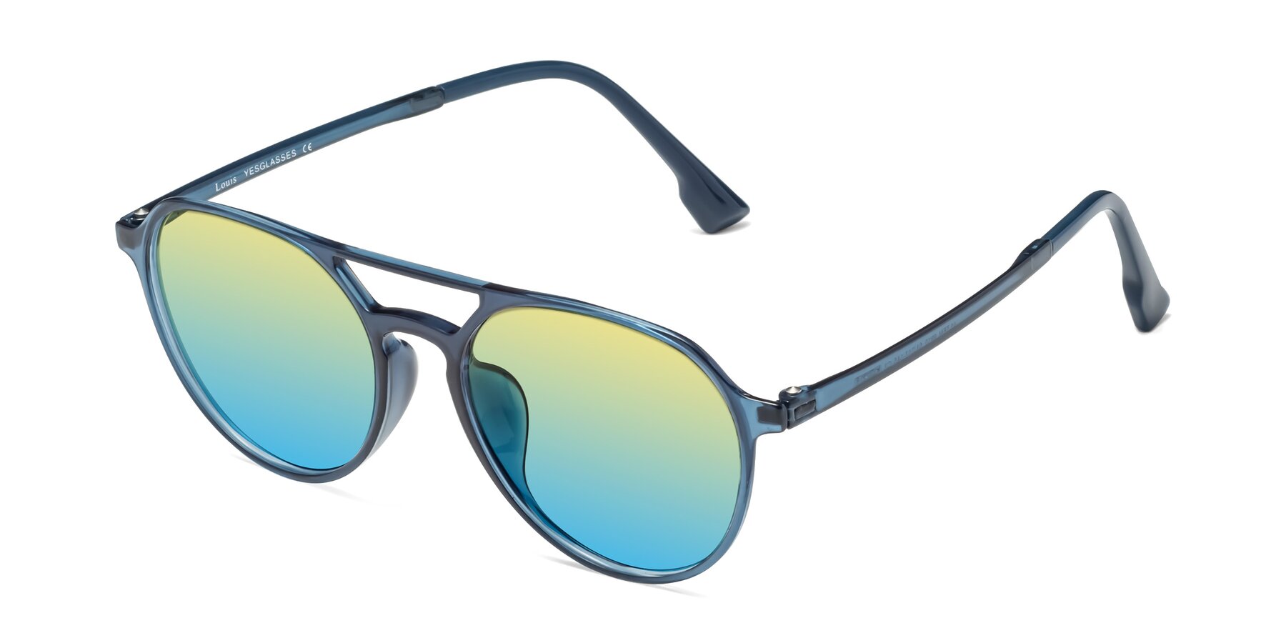 Angle of Louis in Blue with Yellow / Blue Gradient Lenses