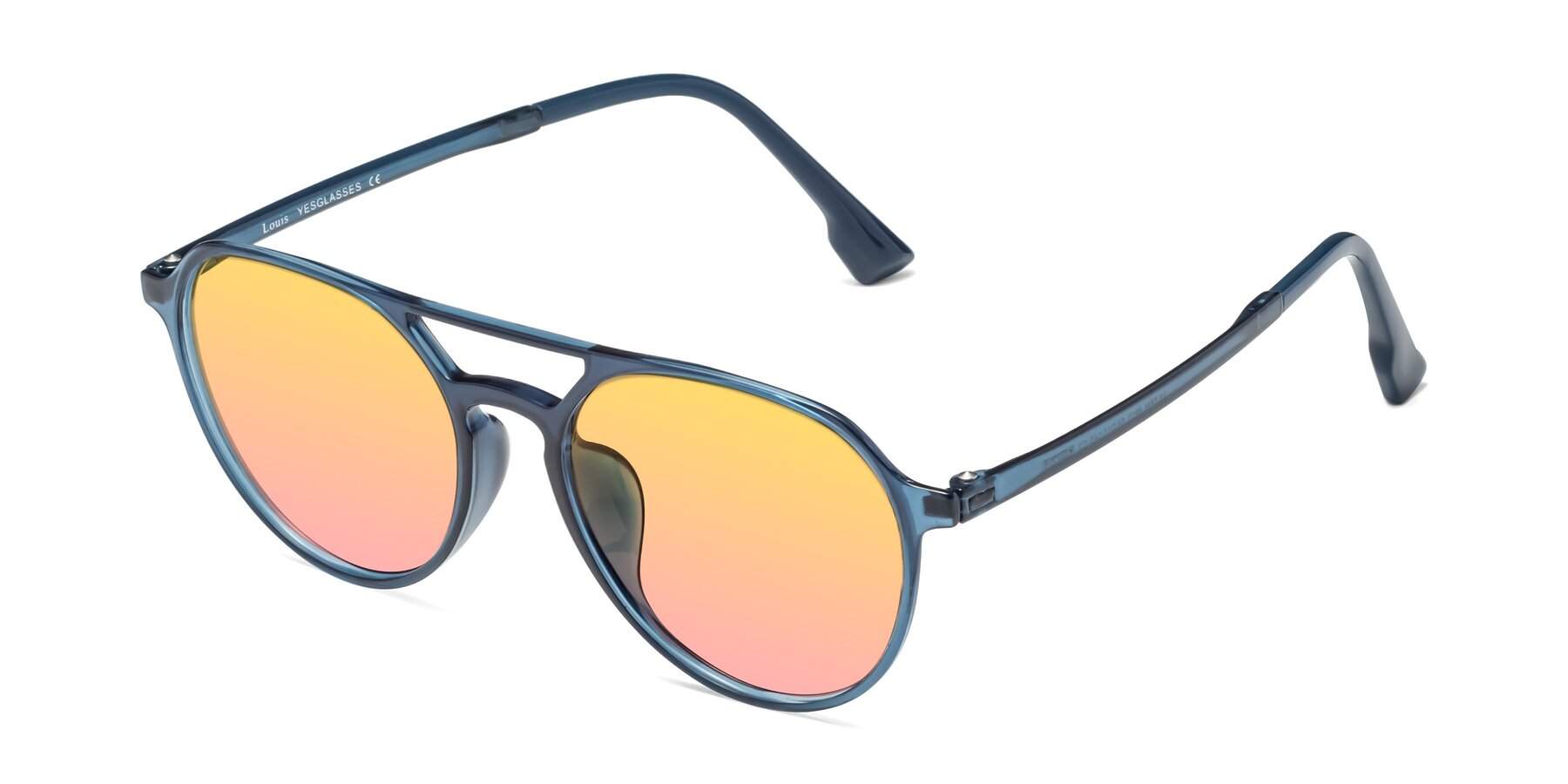 Angle of Louis in Blue with Yellow / Pink Gradient Lenses