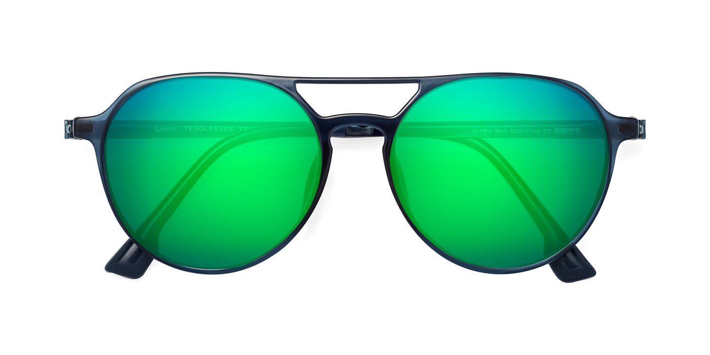 Louis - Blue Flash Mirrored Sunglasses