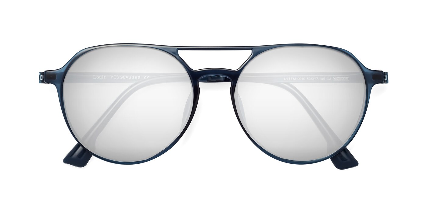 Louis - Blue Flash Mirrored Sunglasses