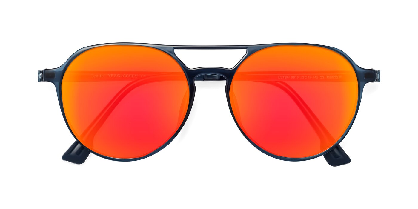 Louis - Blue Flash Mirrored Sunglasses