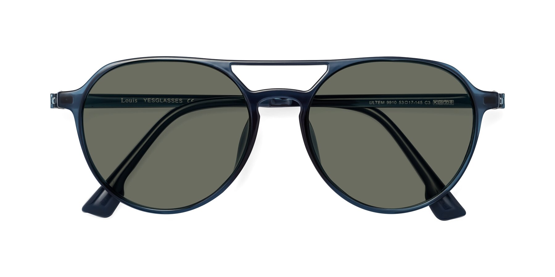 Folded Front of Louis in Blue with Gray Polarized Lenses