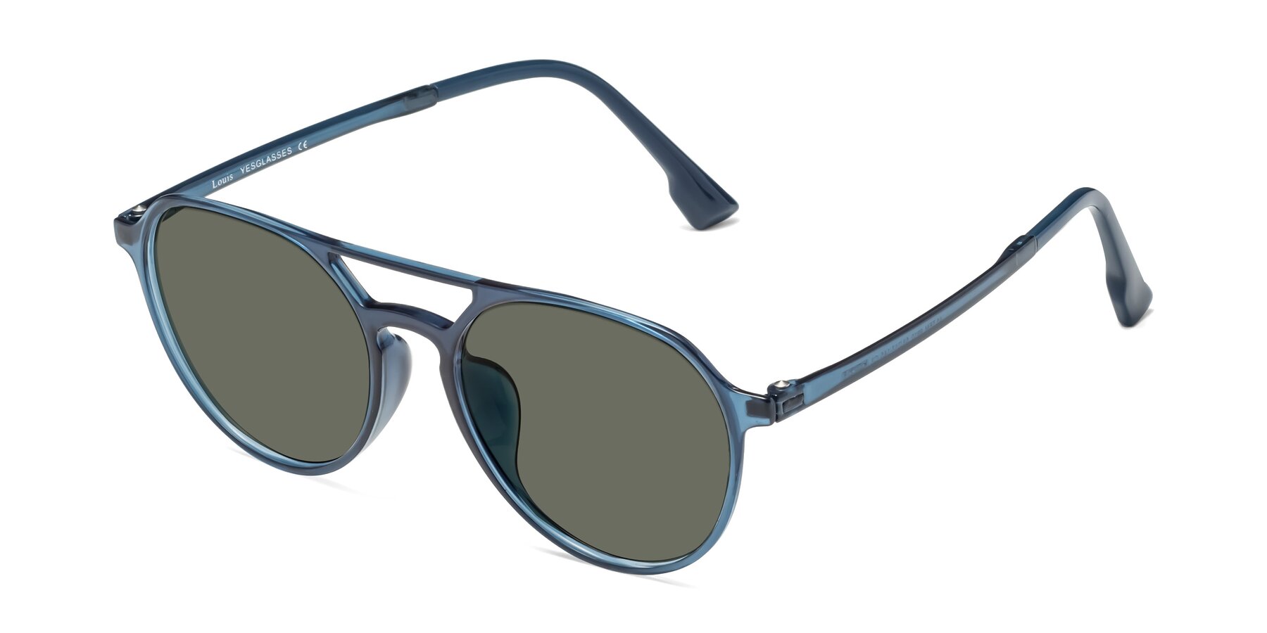 Angle of Louis in Blue with Gray Polarized Lenses