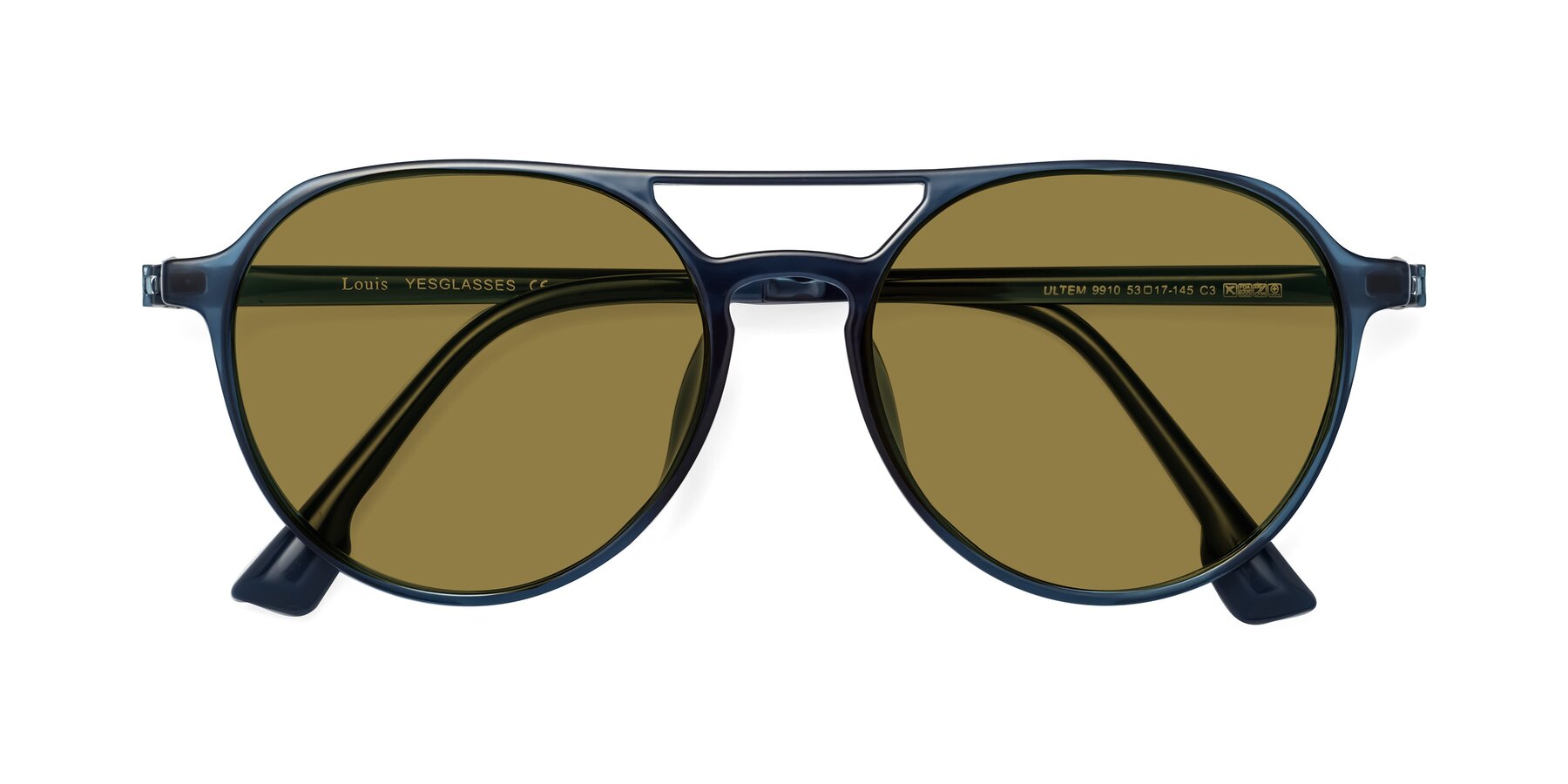Folded Front of Louis in Blue with Brown Polarized Lenses