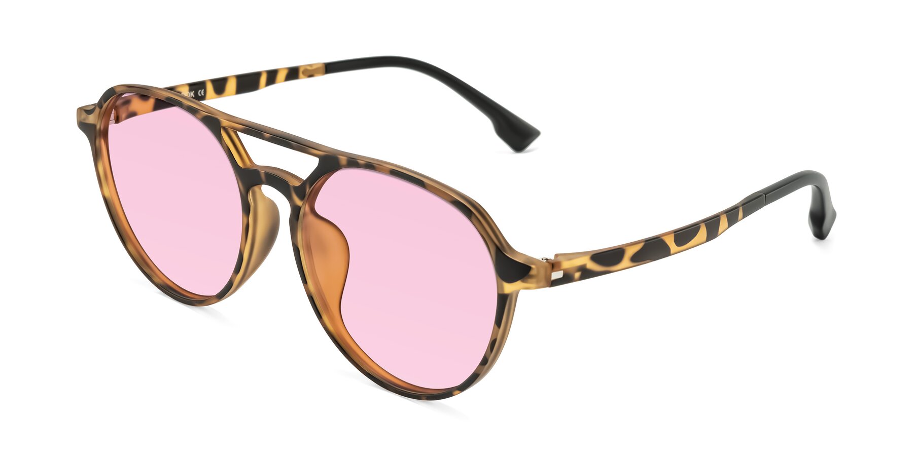 Angle of Louis in Leopard-Print with Light Pink Tinted Lenses