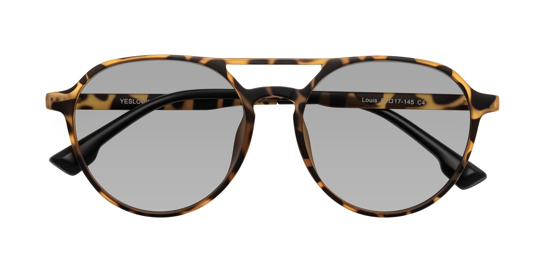 Folded Front of Louis in Leopard-Print with Light Gray Tinted Lenses