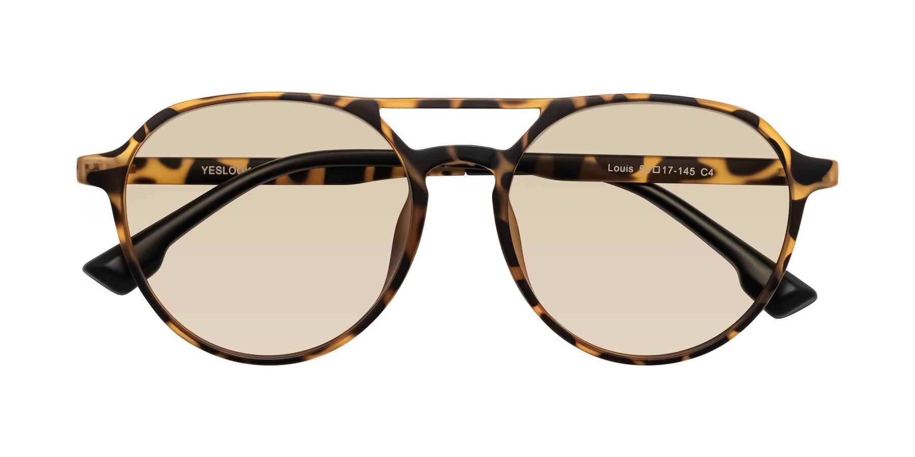Folded Front of Louis in Leopard-Print with Light Brown Tinted Lenses
