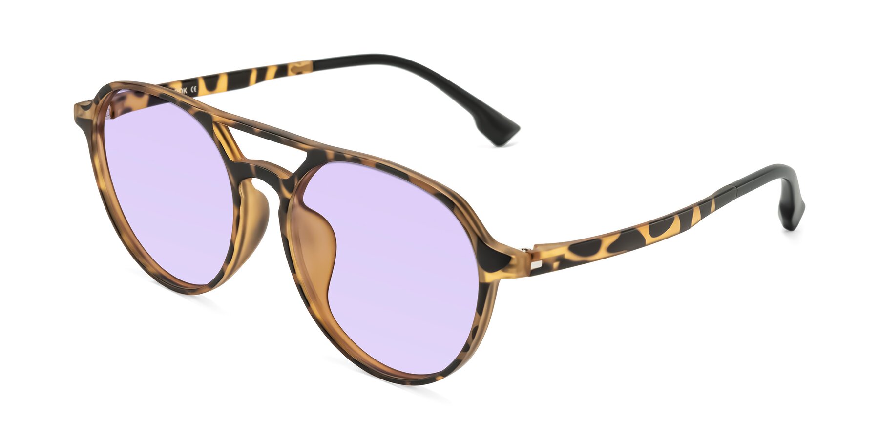 Angle of Louis in Leopard-Print with Light Purple Tinted Lenses