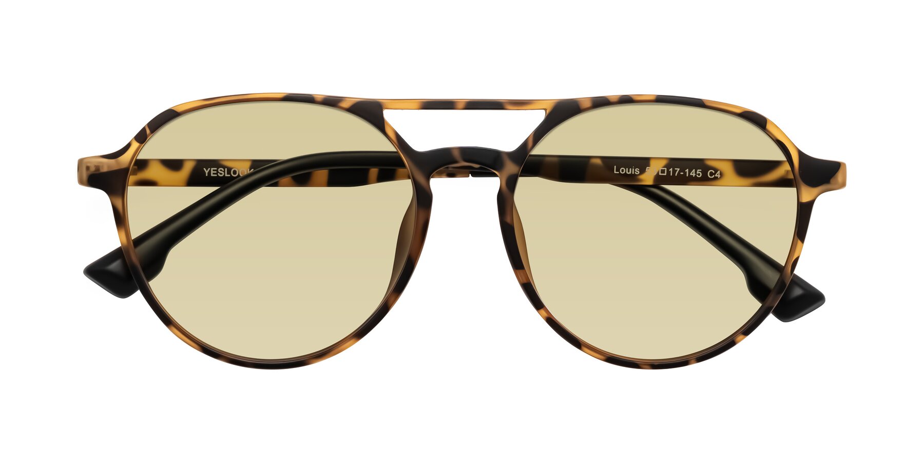 Folded Front of Louis in Leopard-Print with Light Champagne Tinted Lenses