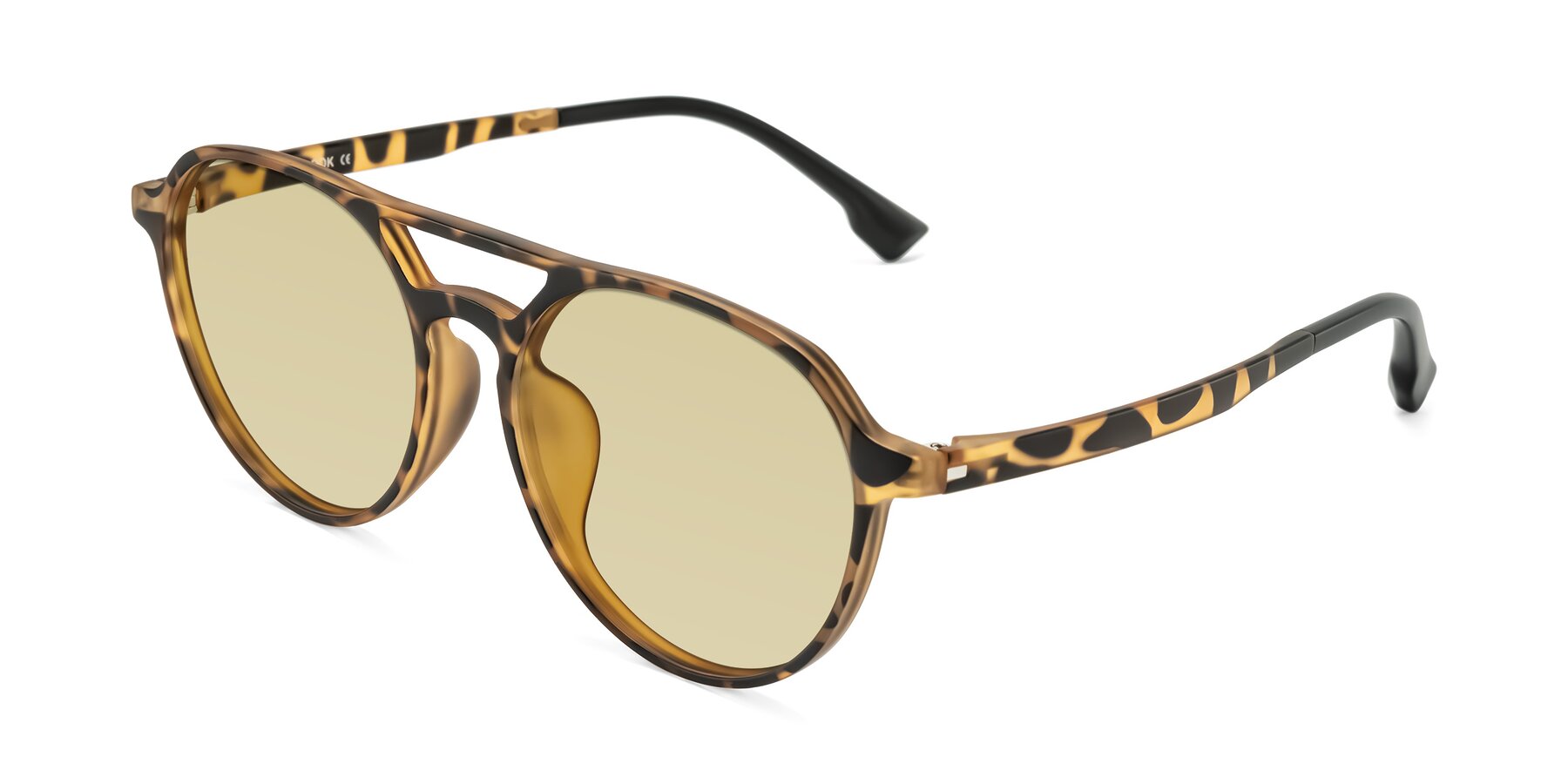 Angle of Louis in Leopard-Print with Light Champagne Tinted Lenses