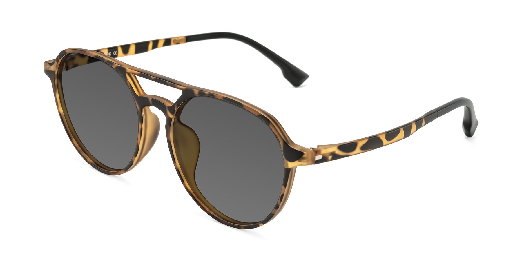 Angle of Louis in Leopard-Print with Medium Gray Tinted Lenses