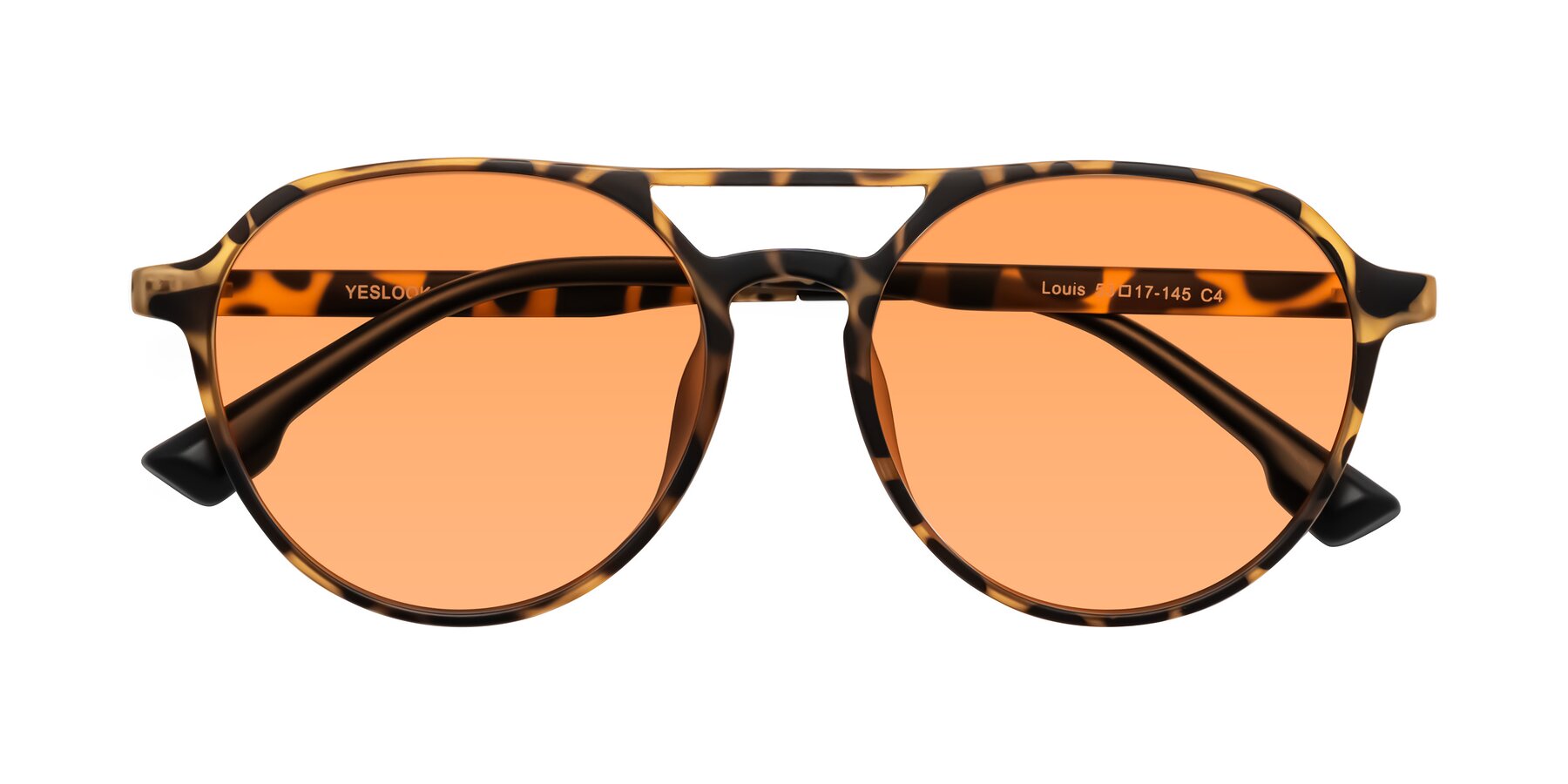 Folded Front of Louis in Leopard-Print with Medium Orange Tinted Lenses