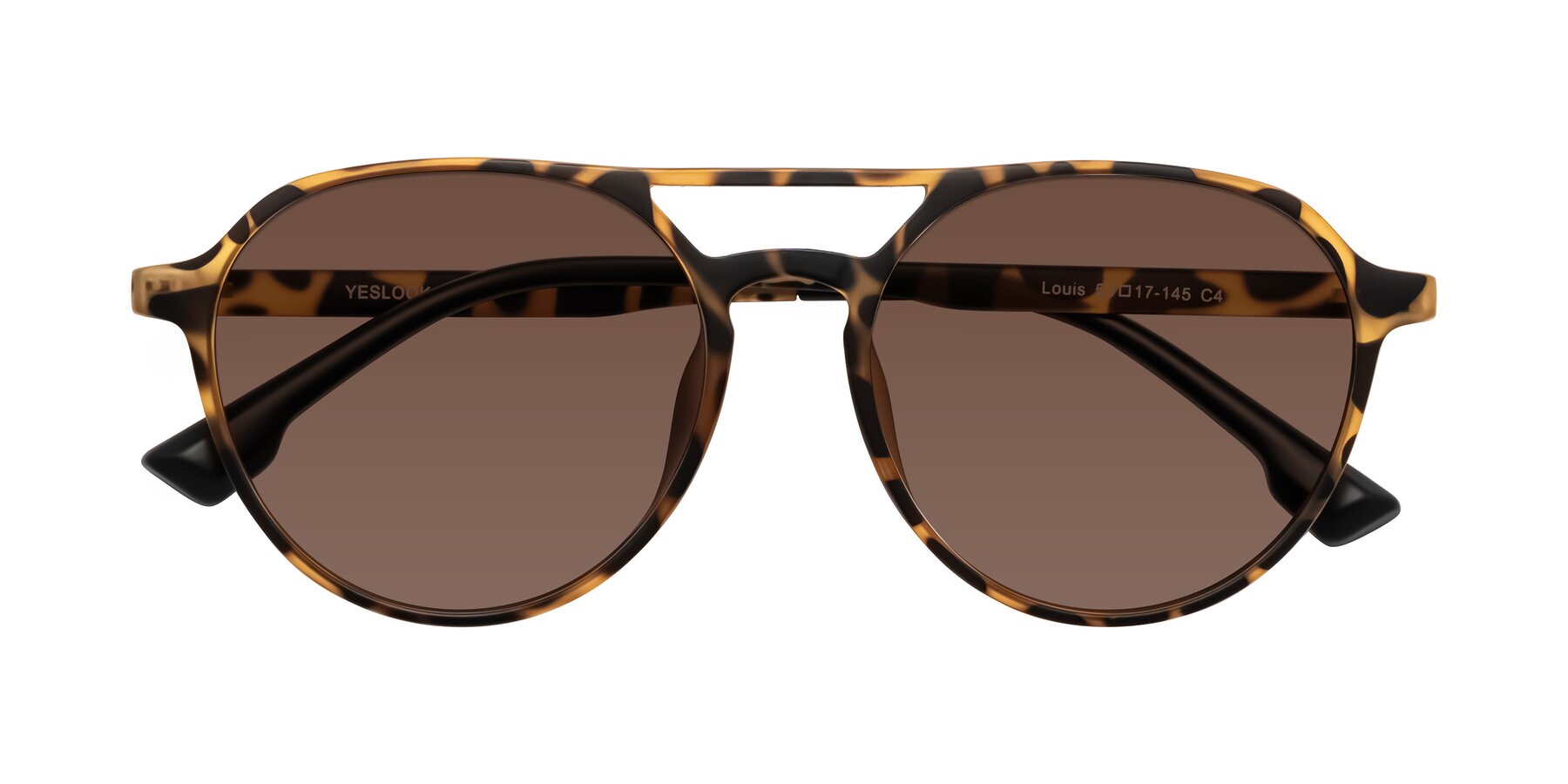 Folded Front of Louis in Leopard-Print with Brown Tinted Lenses