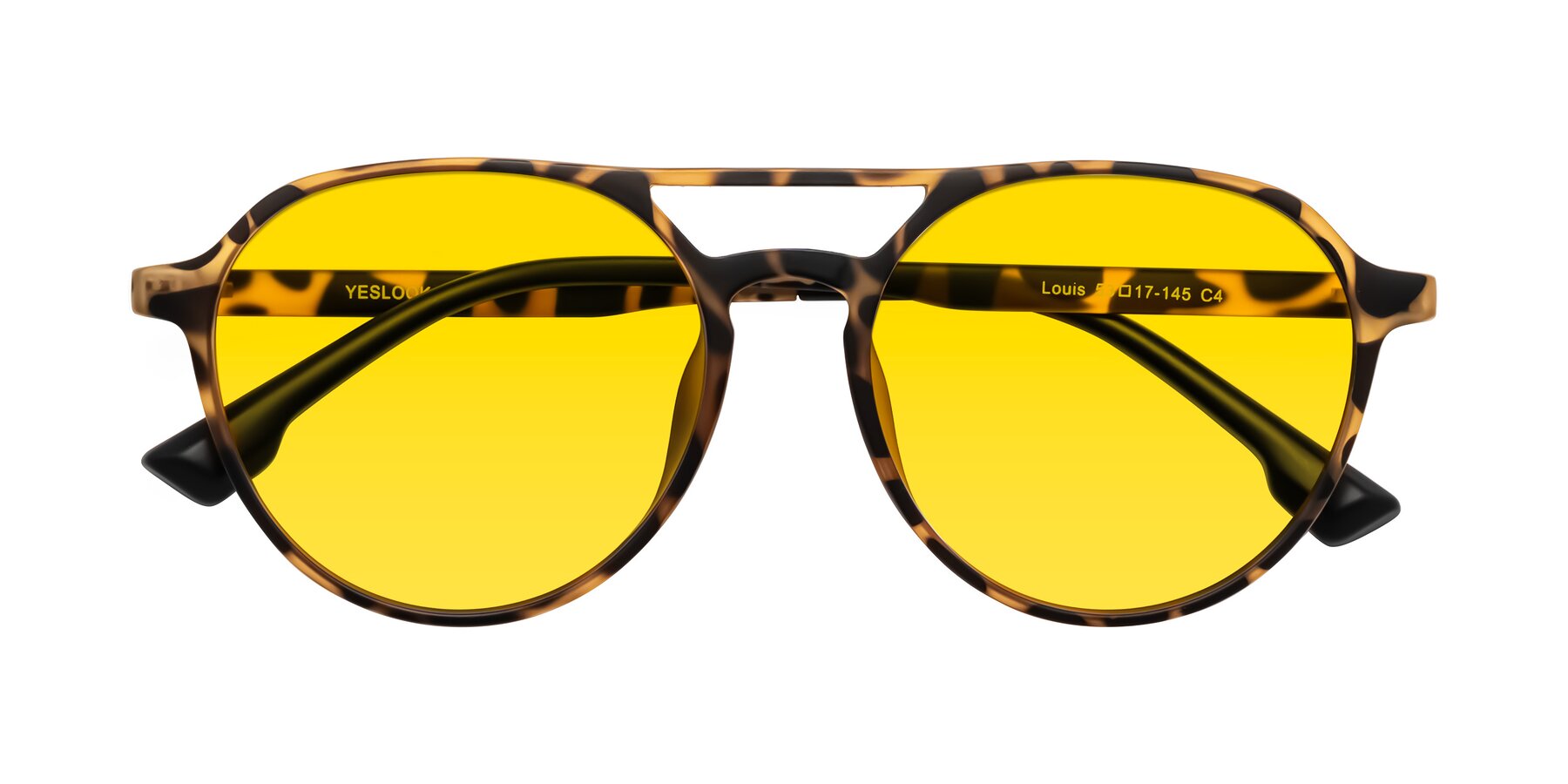 Folded Front of Louis in Leopard-Print with Yellow Tinted Lenses