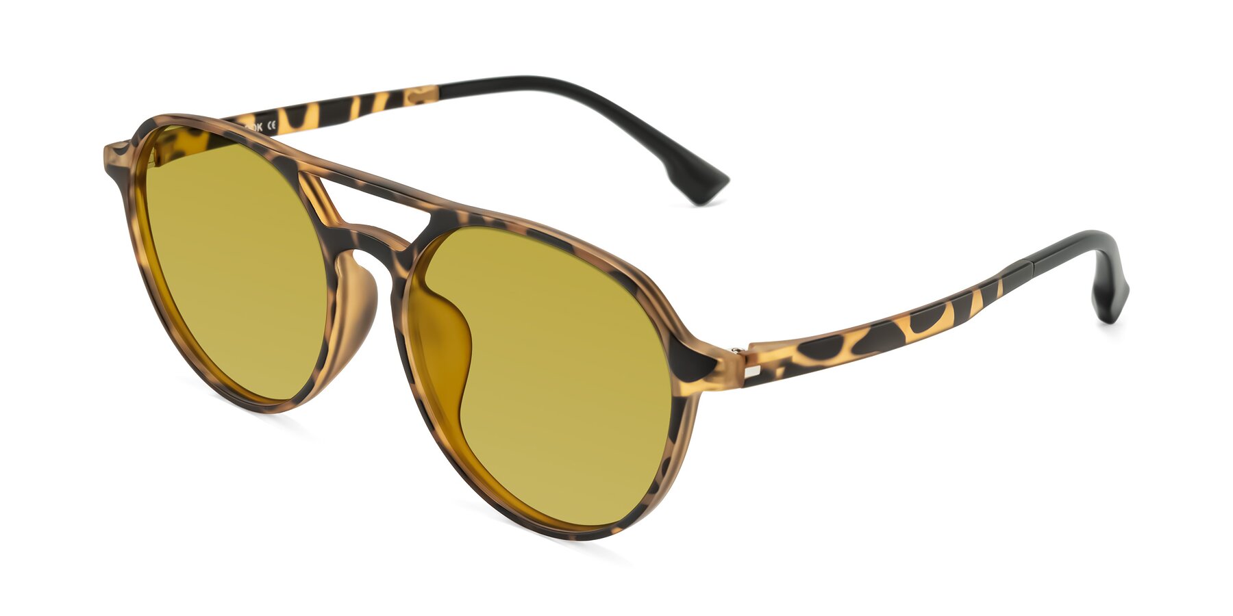 Angle of Louis in Leopard-Print with Champagne Tinted Lenses