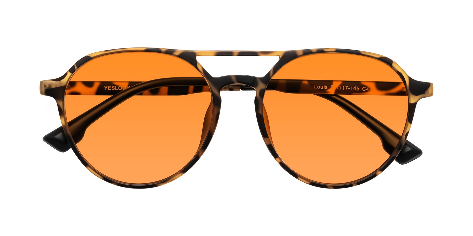 Folded Front of Louis in Leopard-Print with Orange Tinted Lenses