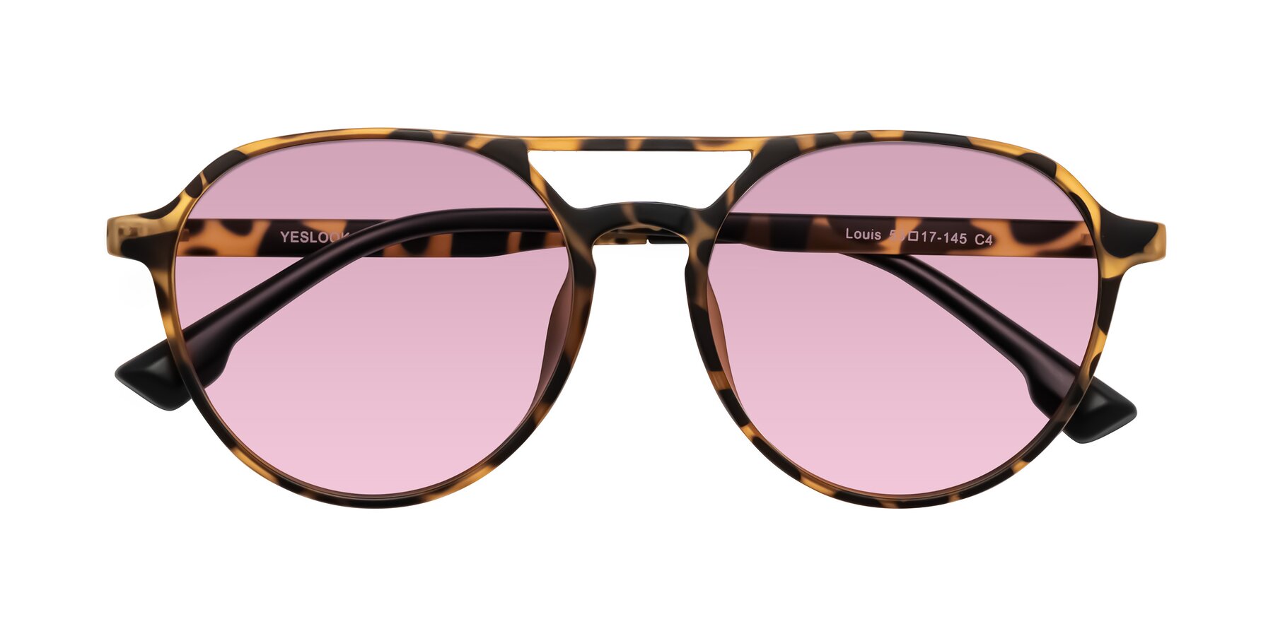 Folded Front of Louis in Leopard-Print with Light Wine Tinted Lenses