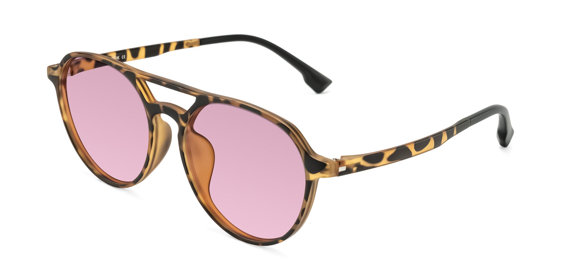 Angle of Louis in Leopard-Print with Light Wine Tinted Lenses