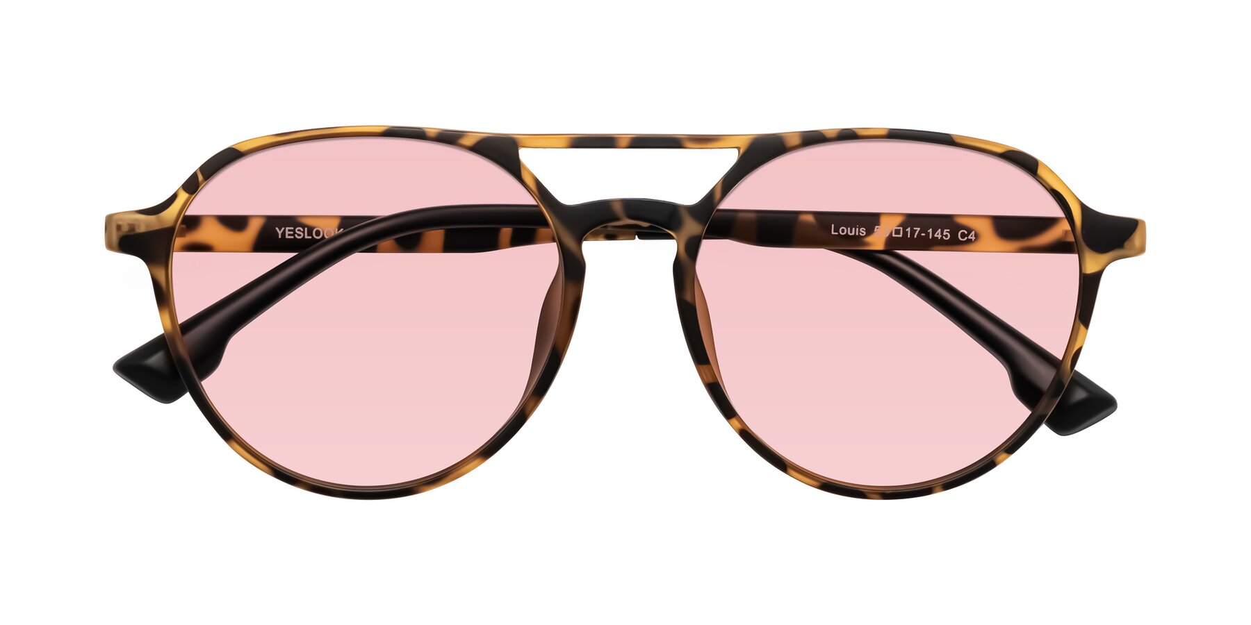 Folded Front of Louis in Leopard-Print with Light Garnet Tinted Lenses