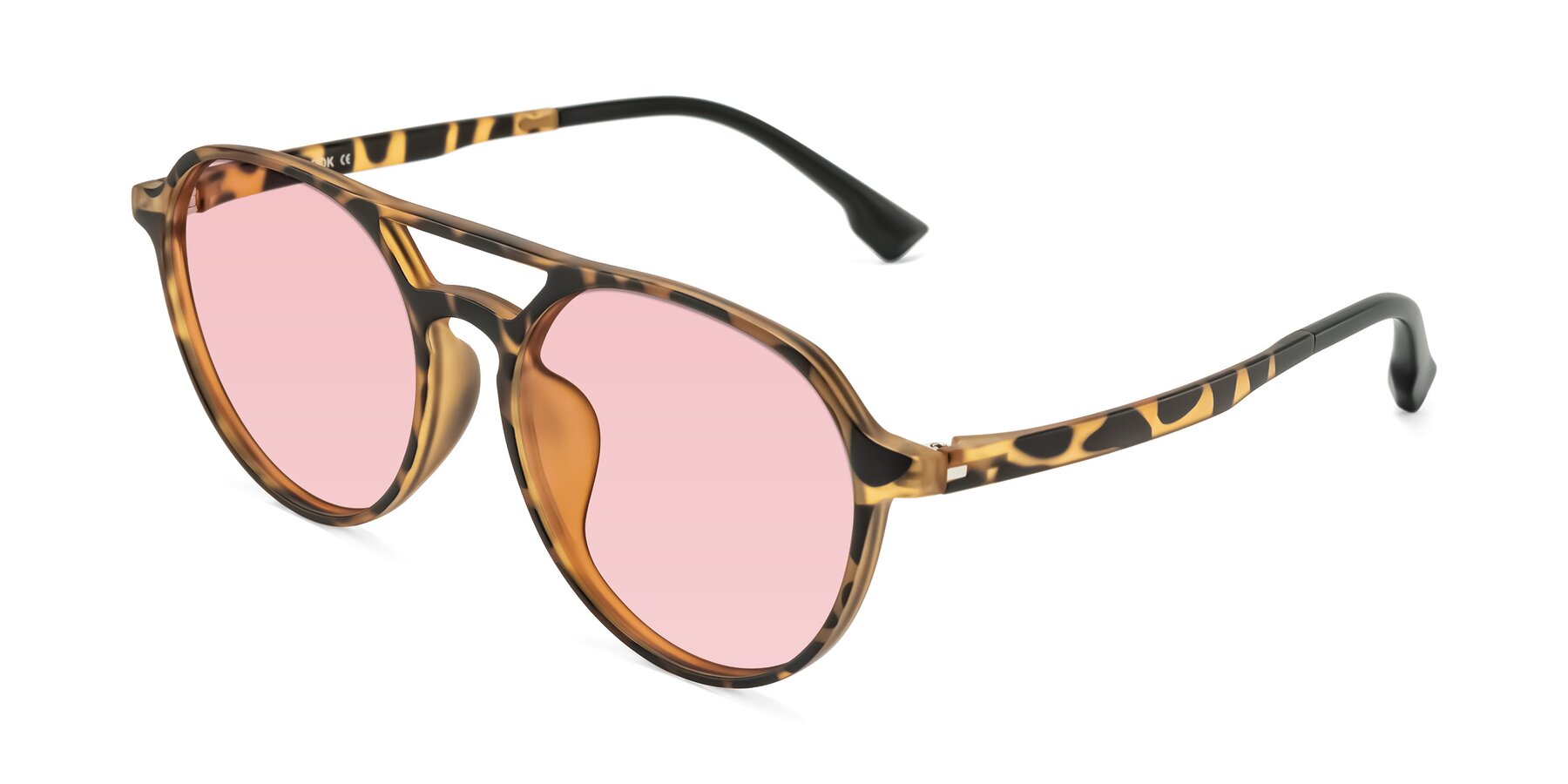 Angle of Louis in Leopard-Print with Light Garnet Tinted Lenses