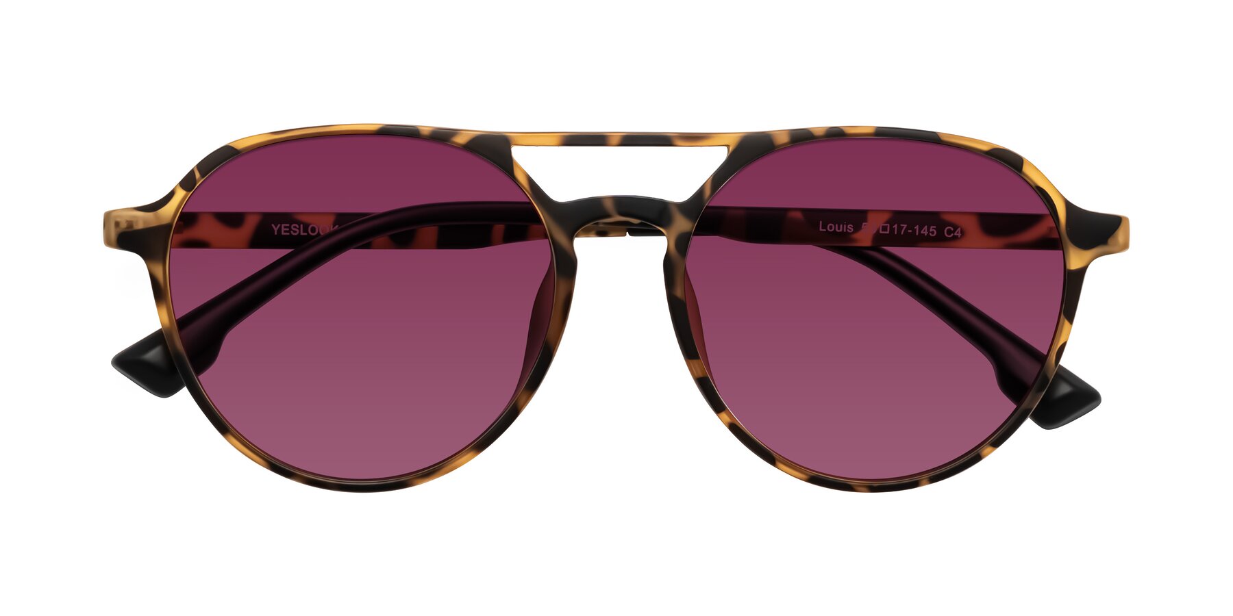 Folded Front of Louis in Leopard-Print with Wine Tinted Lenses