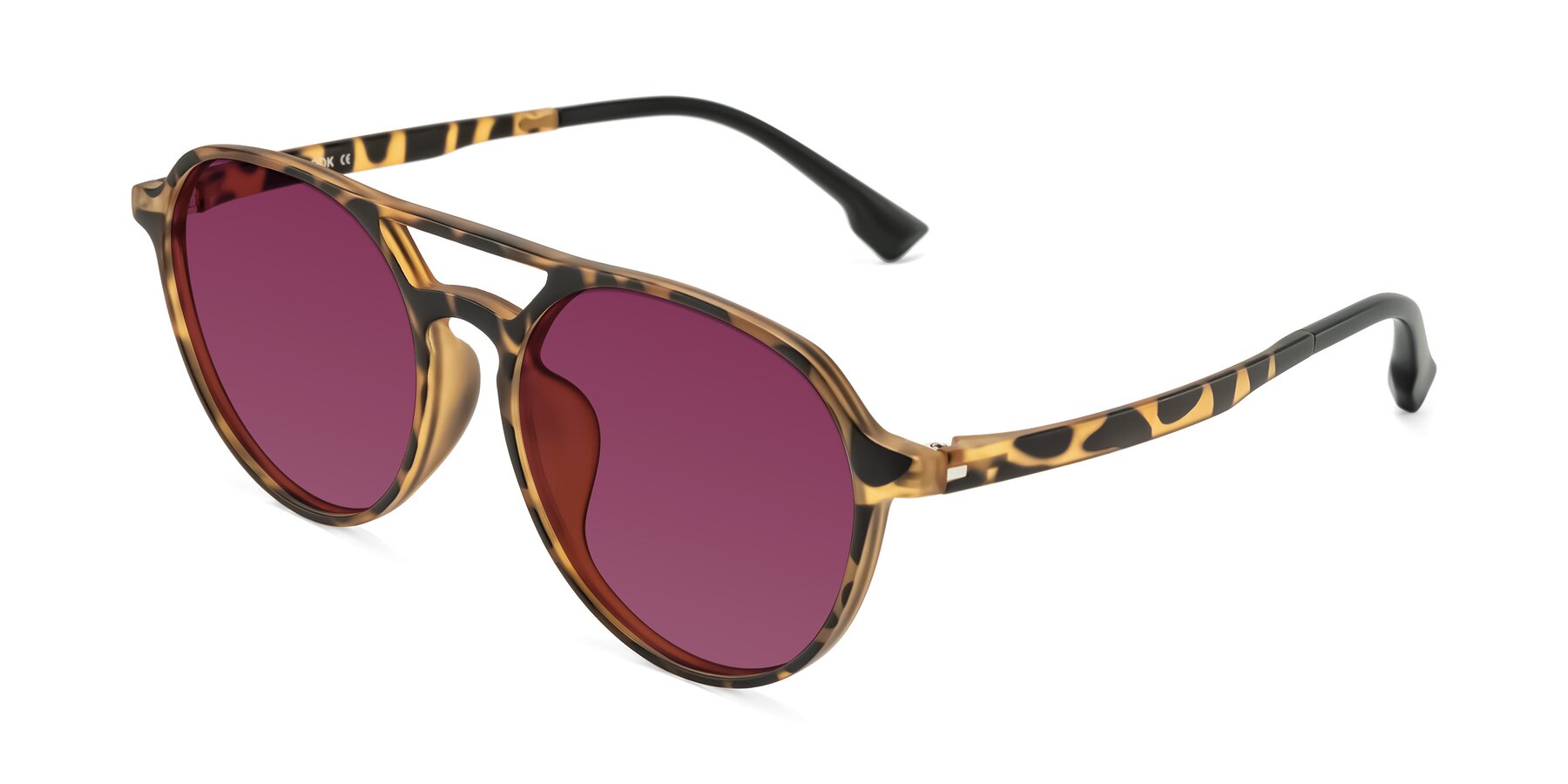 Angle of Louis in Leopard-Print with Wine Tinted Lenses