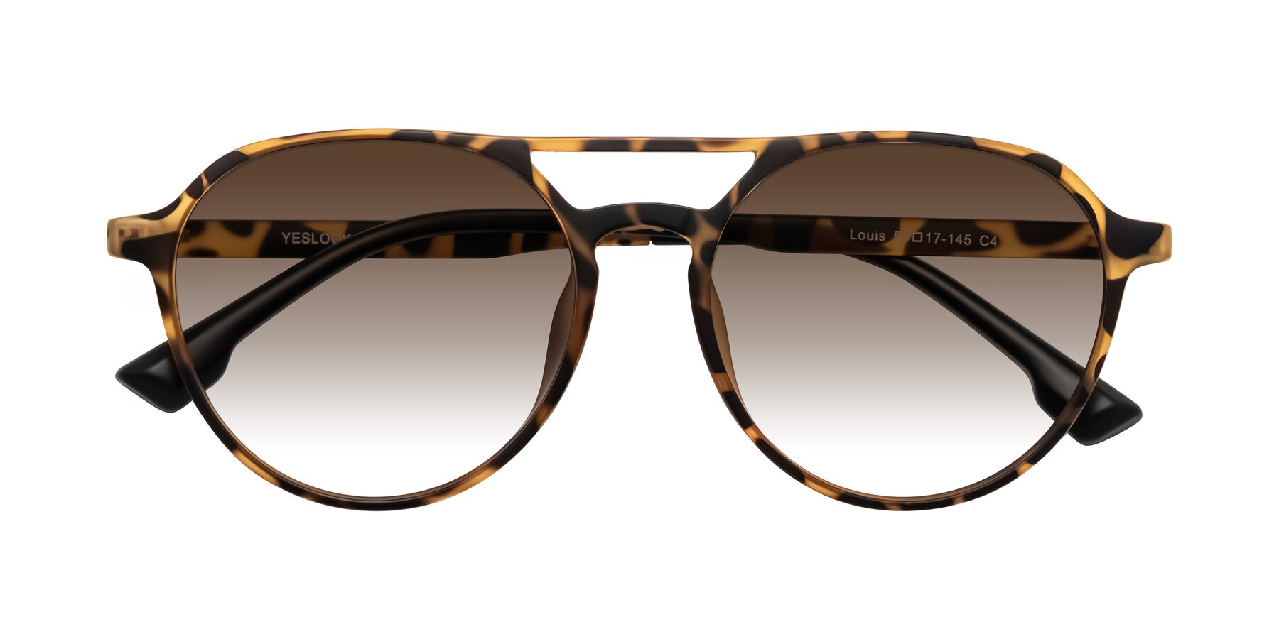 Folded Front of Louis in Leopard-Print with Brown Gradient Lenses