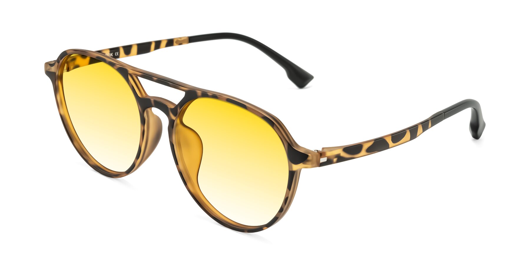 Angle of Louis in Leopard-Print with Yellow Gradient Lenses