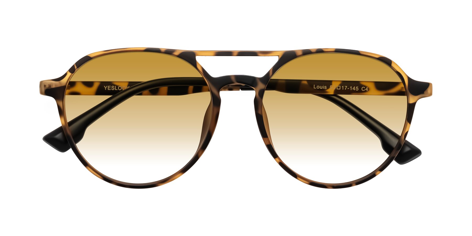 Folded Front of Louis in Leopard-Print with Champagne Gradient Lenses
