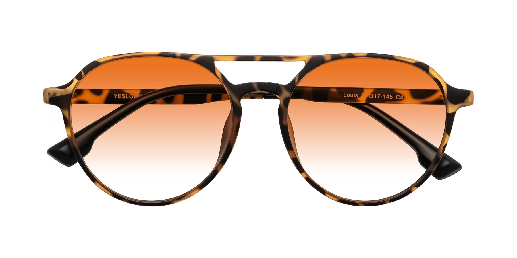 Folded Front of Louis in Leopard-Print with Orange Gradient Lenses