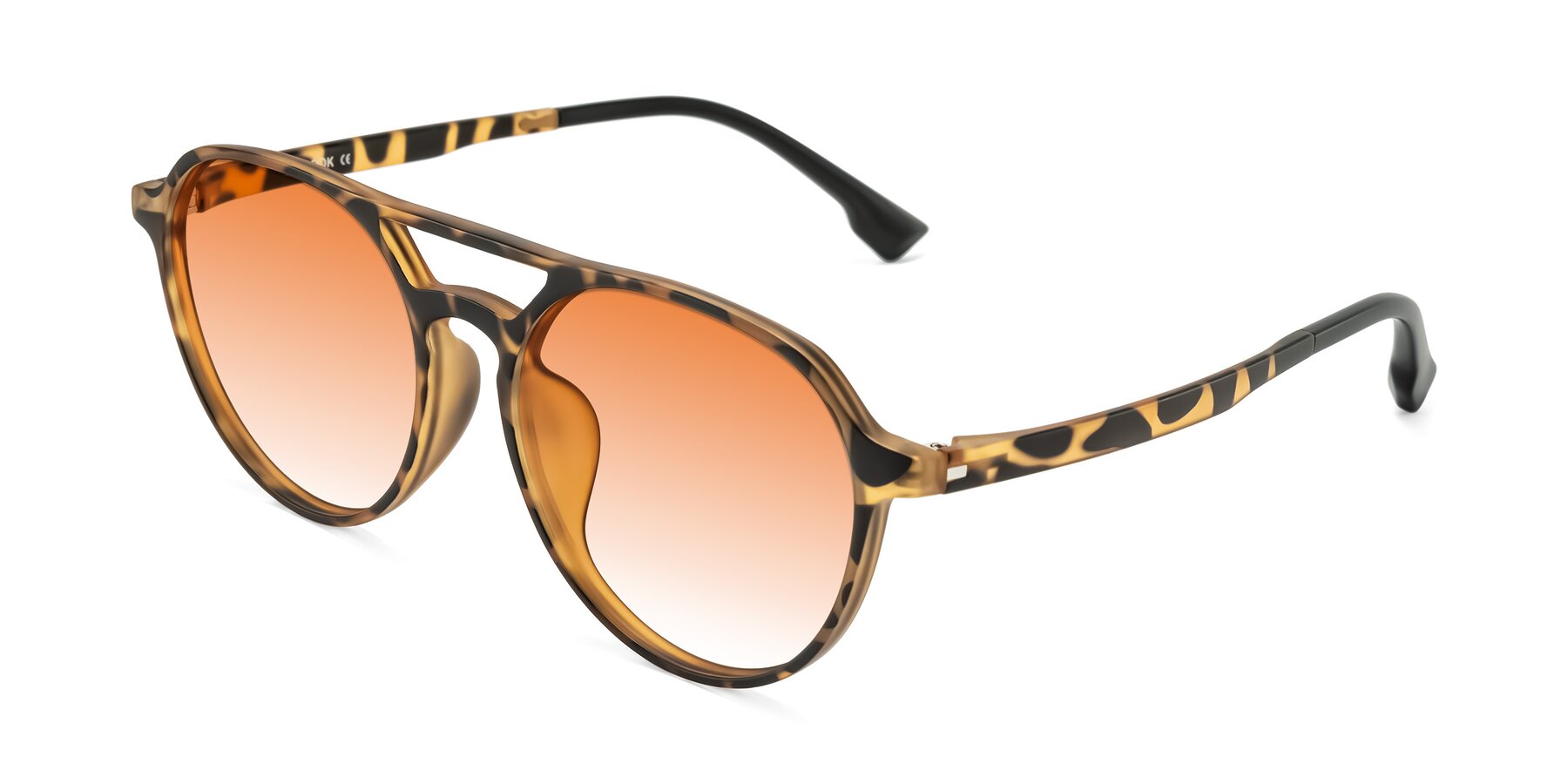 Angle of Louis in Leopard-Print with Orange Gradient Lenses