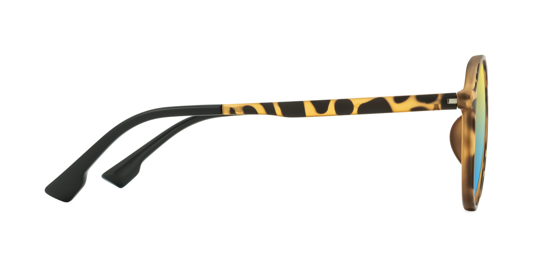 Side of Louis in Leopard-Print with Yellow / Blue Gradient Lenses