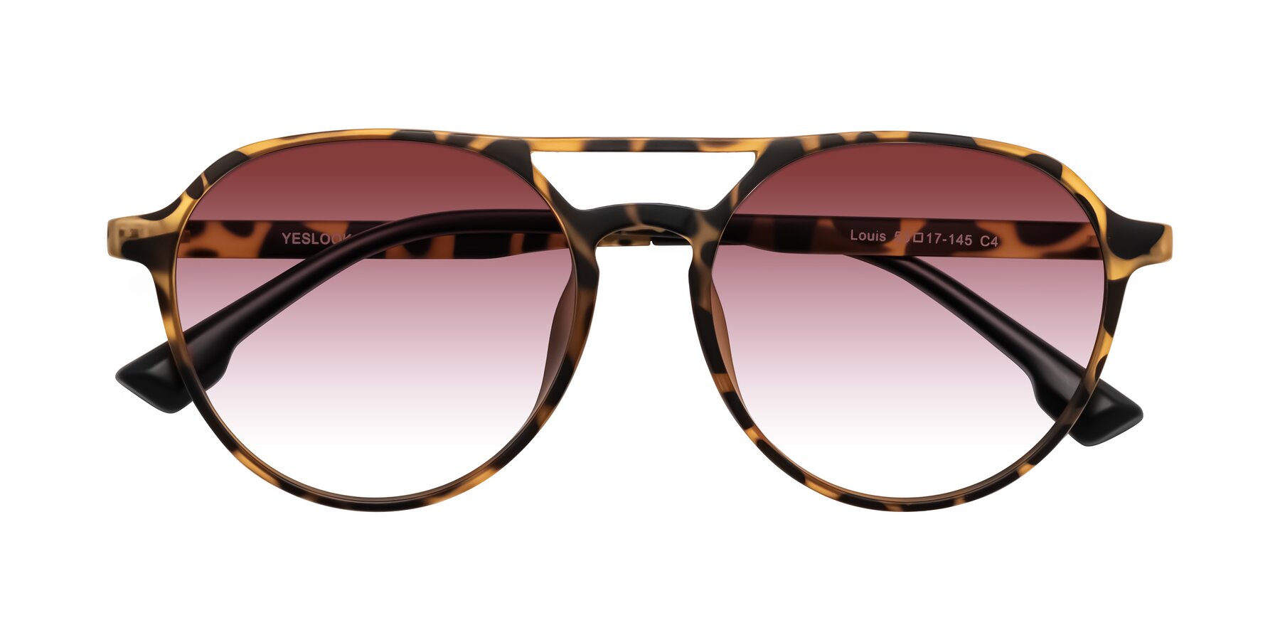 Folded Front of Louis in Leopard-Print with Garnet Gradient Lenses