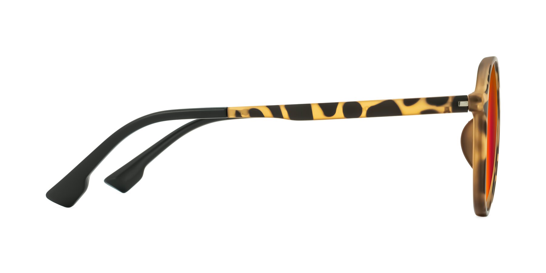 Side of Louis in Leopard-Print with Red Gold Mirrored Lenses