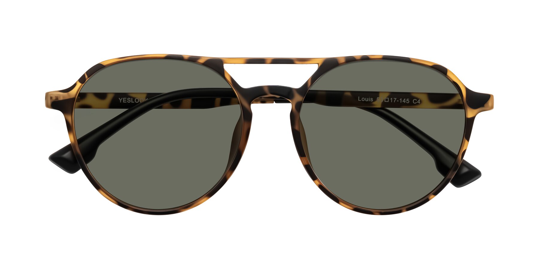 Folded Front of Louis in Leopard-Print with Gray Polarized Lenses