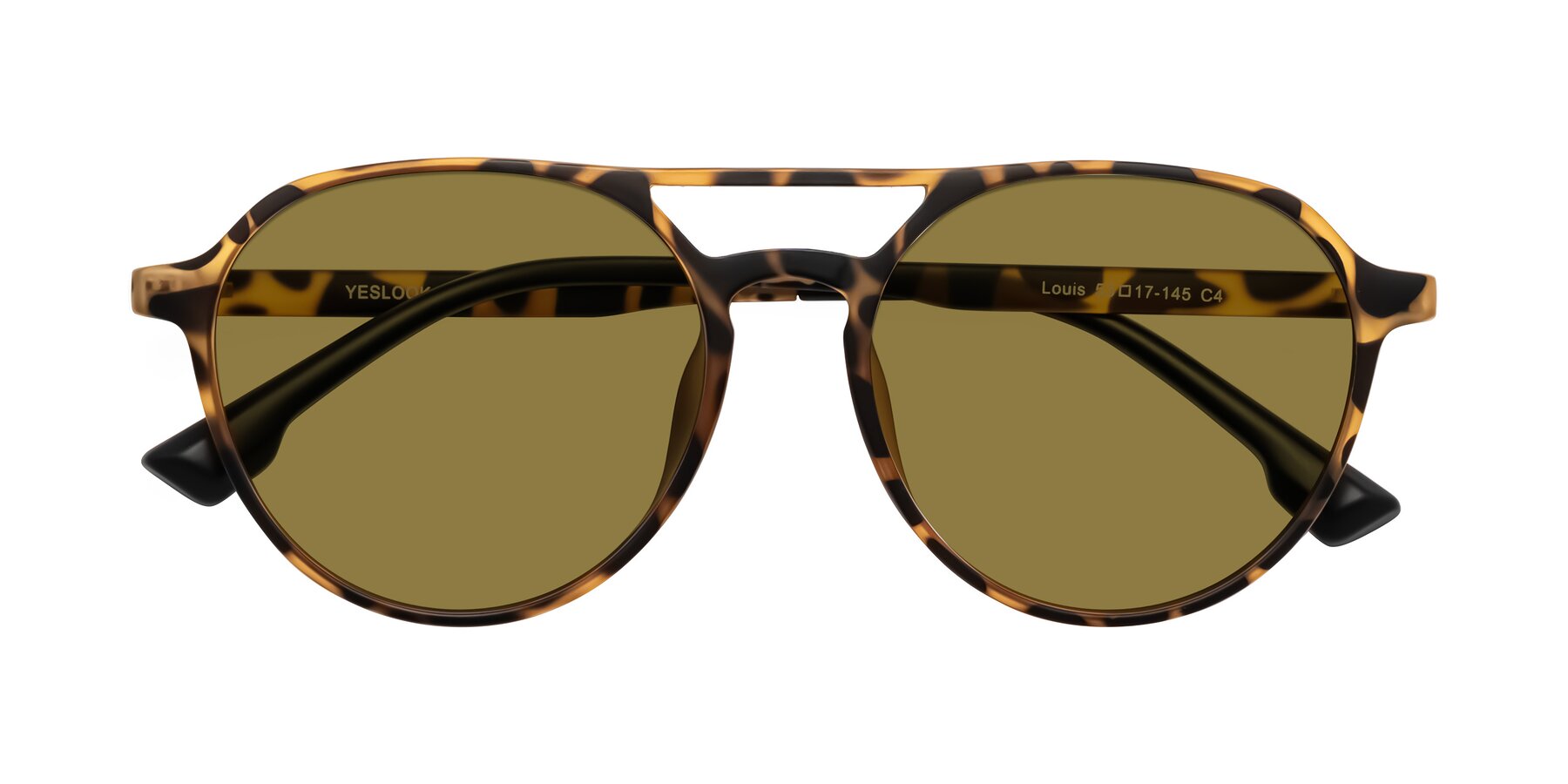 Folded Front of Louis in Leopard-Print with Brown Polarized Lenses
