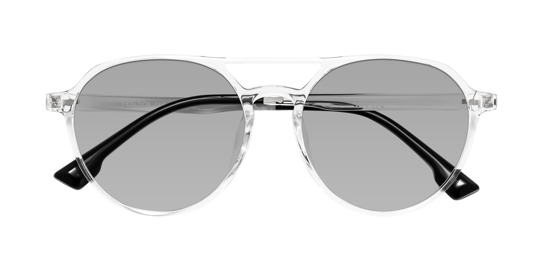 Folded Front of Louis in Clear with Light Gray Tinted Lenses