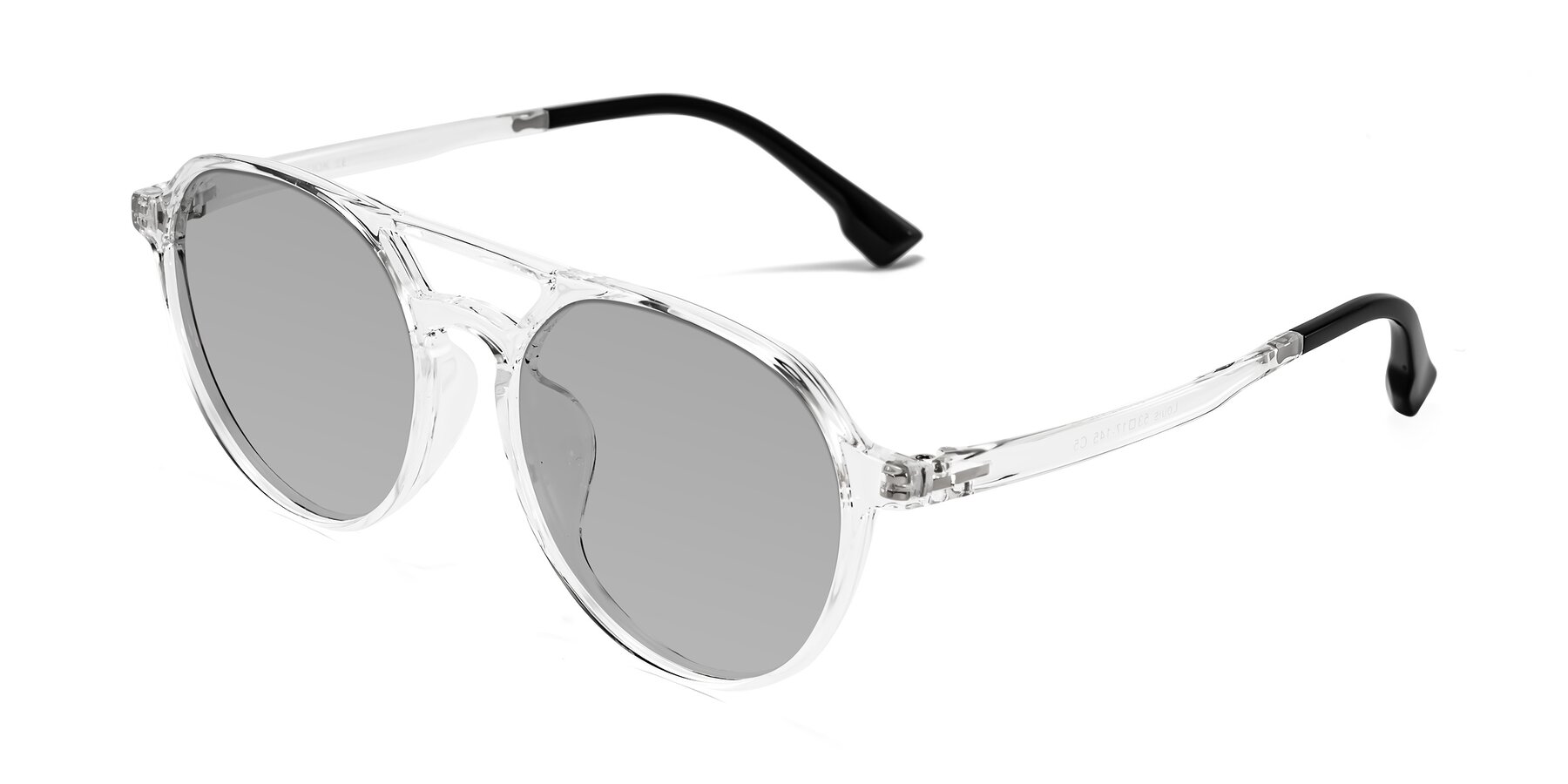 Angle of Louis in Clear with Light Gray Tinted Lenses