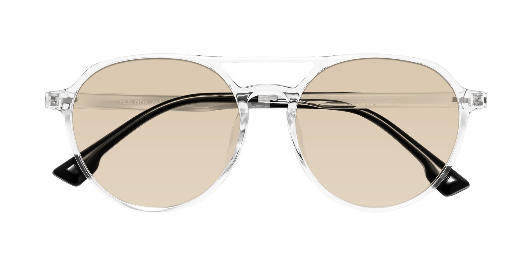 Folded Front of Louis in Clear with Light Brown Tinted Lenses