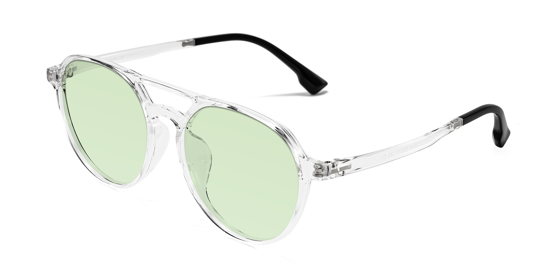 Angle of Louis in Clear with Light Green Tinted Lenses