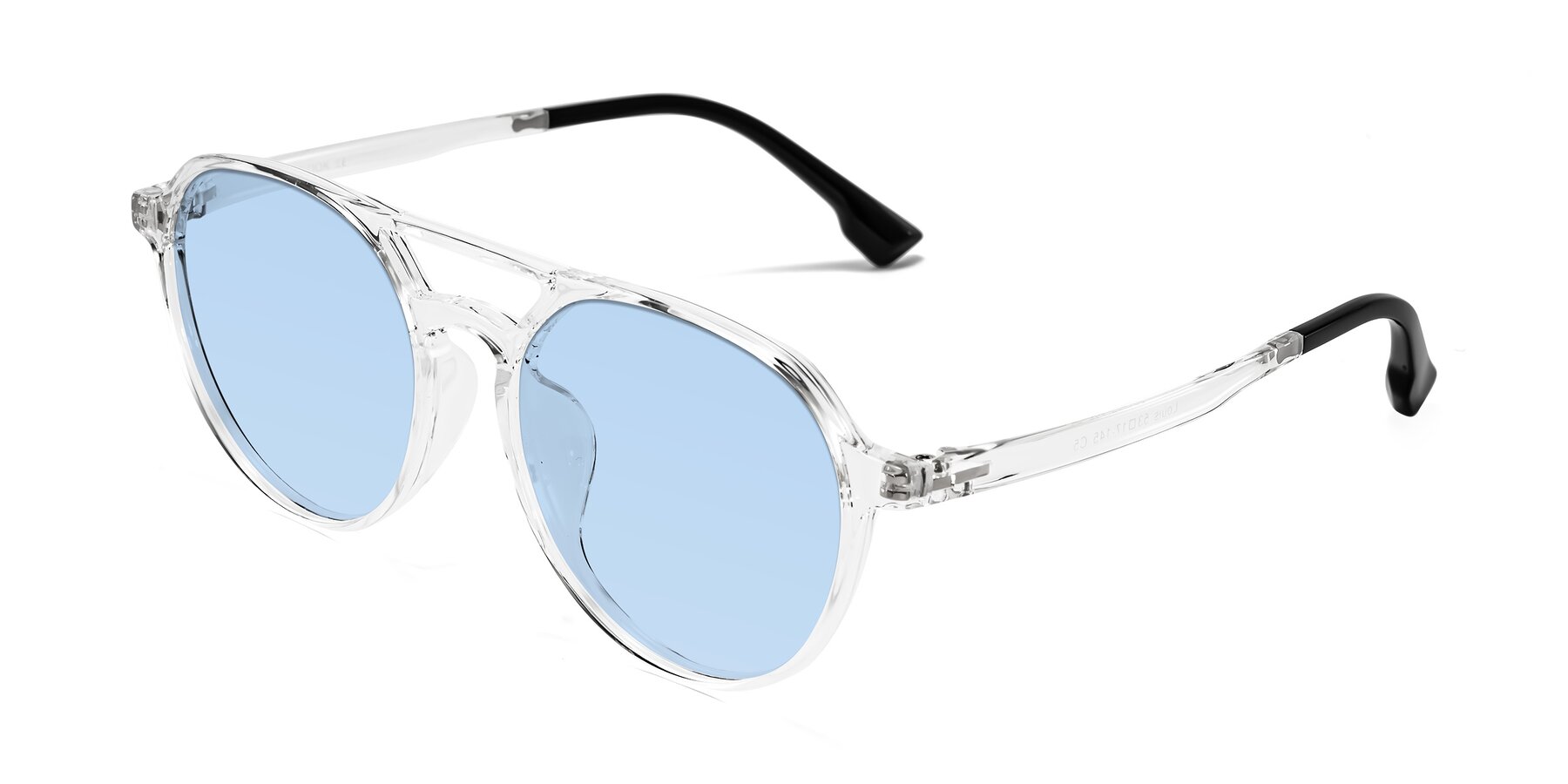 Angle of Louis in Clear with Light Blue Tinted Lenses
