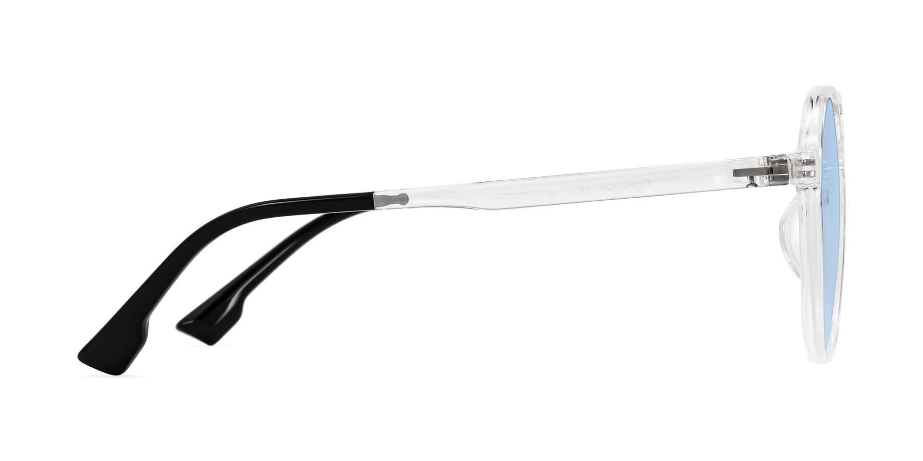 Side of Louis in Clear with Light Blue Tinted Lenses