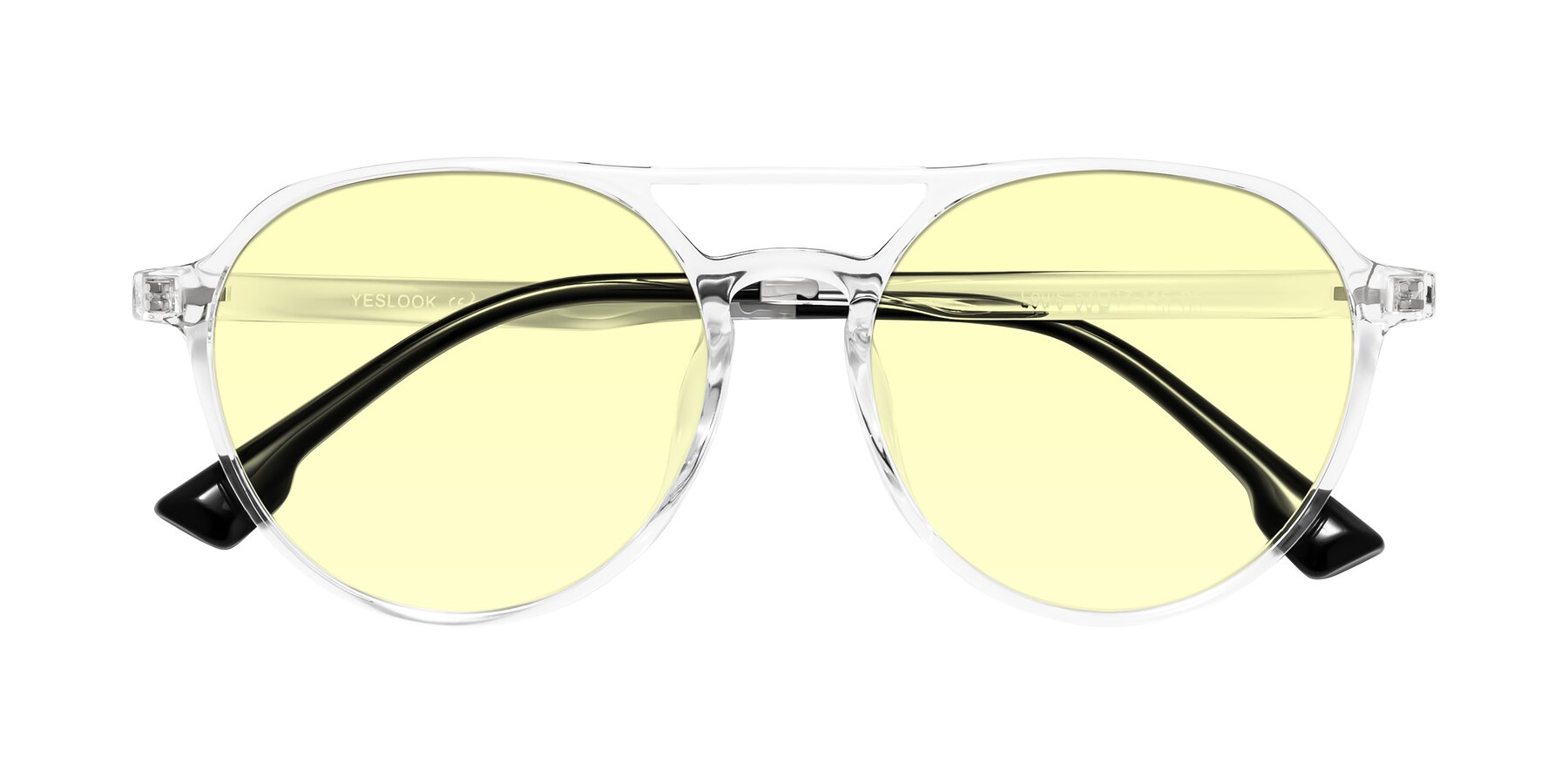 Folded Front of Louis in Clear with Light Yellow Tinted Lenses