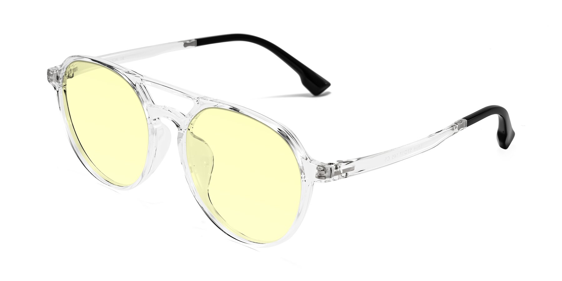 Angle of Louis in Clear with Light Yellow Tinted Lenses
