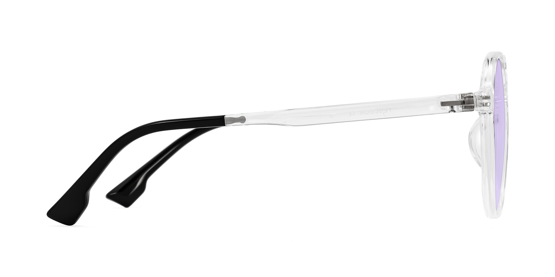 Side of Louis in Clear with Light Purple Tinted Lenses