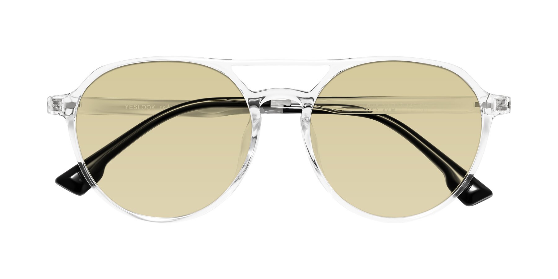 Folded Front of Louis in Clear with Light Champagne Tinted Lenses