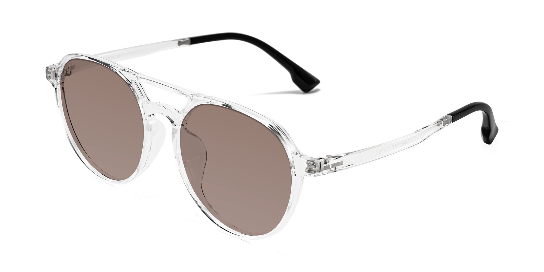 Angle of Louis in Clear with Medium Brown Tinted Lenses