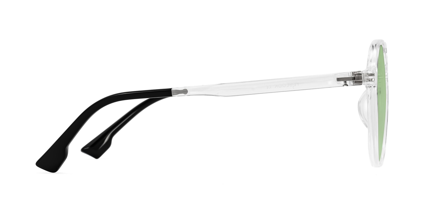 Side of Louis in Clear with Medium Green Tinted Lenses