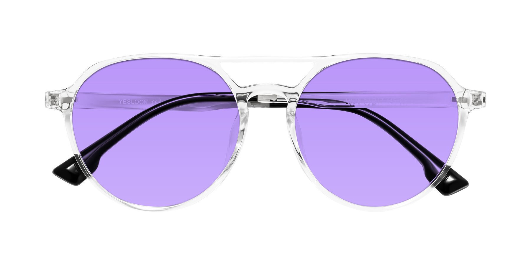 Folded Front of Louis in Clear with Medium Purple Tinted Lenses